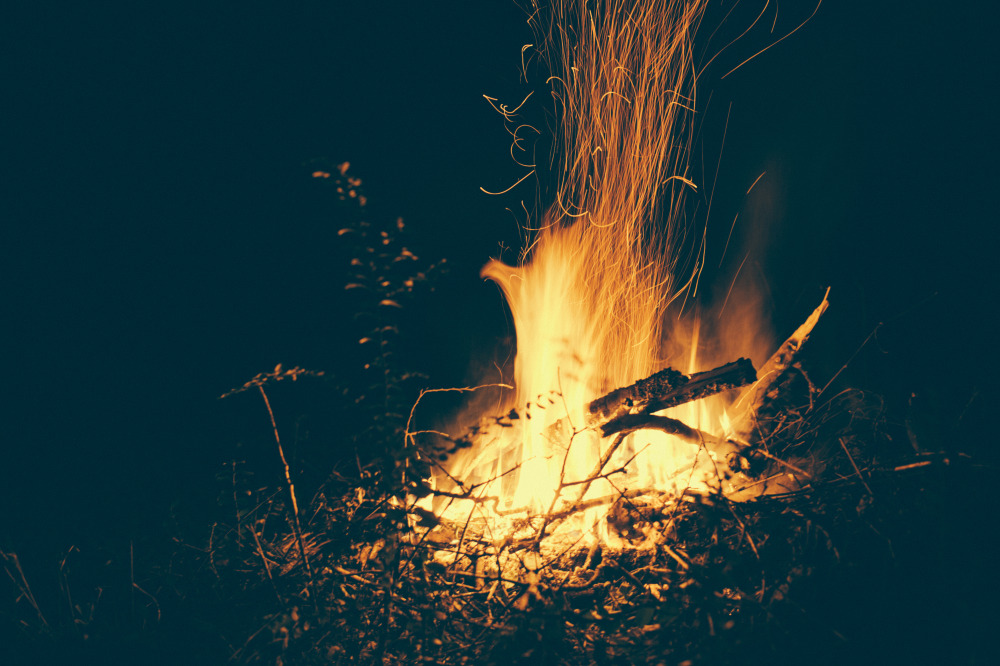 Public Domain Images – Fire Wood Dark Night Black Orange Warm