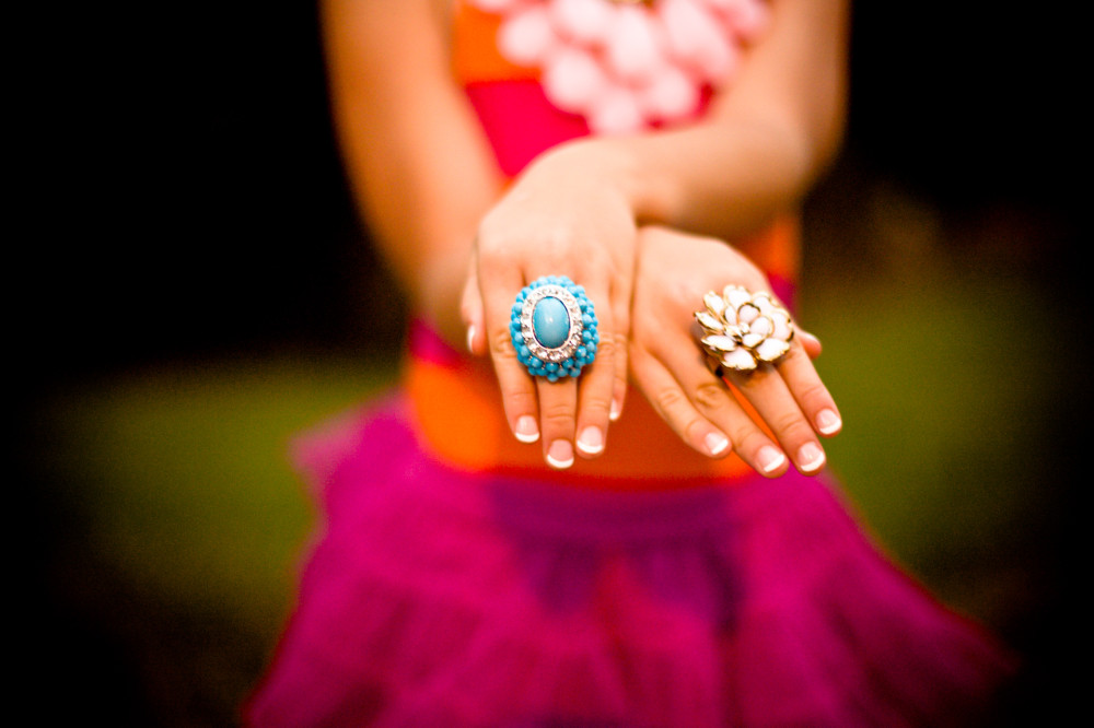 Public Domain Images - Girl Tutu Pink Orange Turquoise Rings Hands