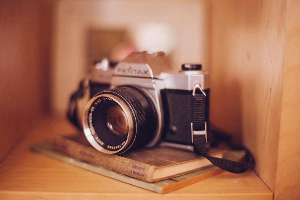 Free Stock Photos Old Vintage Camera Books Shelf Case Tan Brown