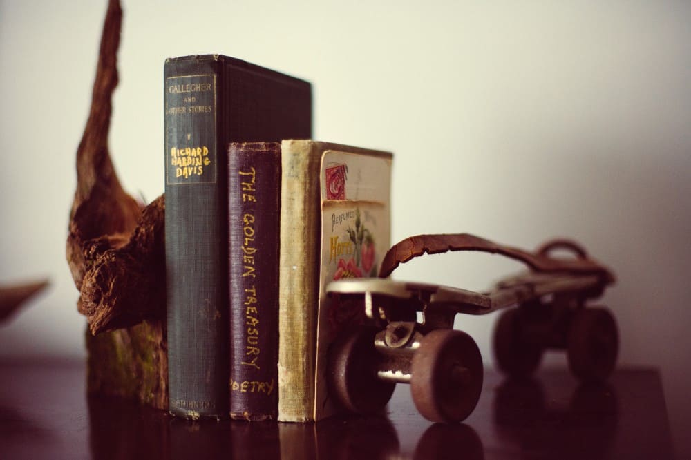 Old Books Roller Skate Wood 2