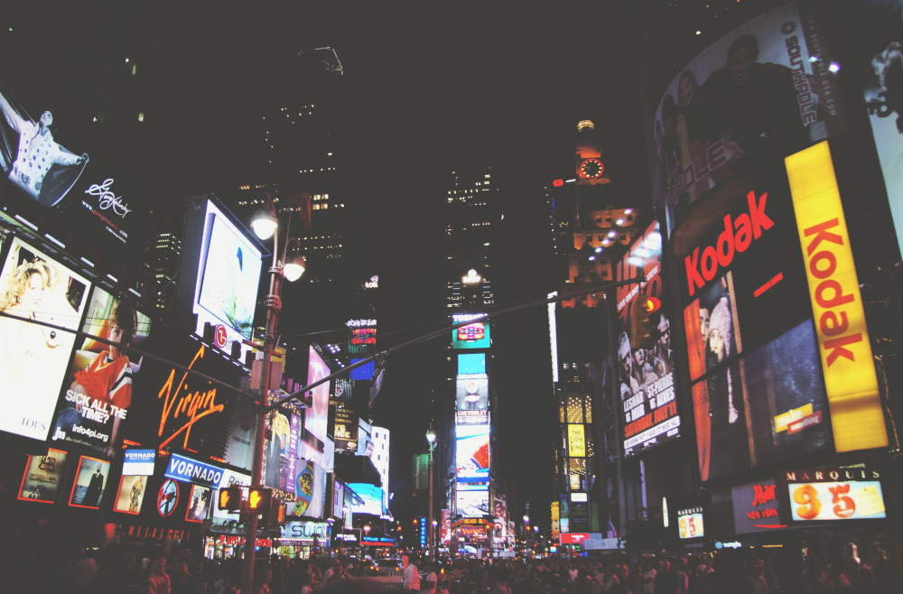 Public Domain Images – Unsplash.com – Times Square New York City Nightlife Billboards Advertisements People