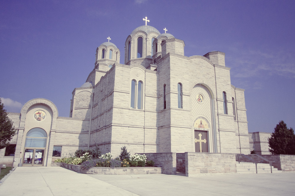 Public Domain Images St. Sava Serbian Orthodox Church Merrillville Indiana Blue Sky Crosses