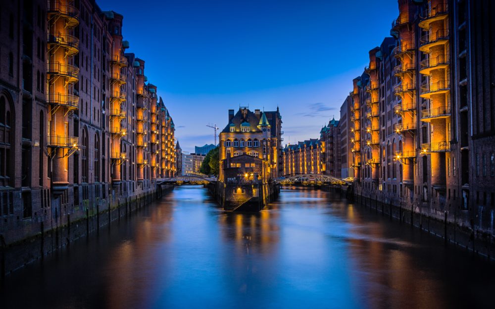 public-domain-images-free-stock-photos-Venice France Water Canal Night Time Romantic Sunset